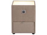 Nachtkonsole JOCKENHÖFER GRUPPE "Lancy", bunt (taupe, braun 406, 28), B:42,5cm H:53cm T:45cm, Glas, Holzwerkstoff, Sideboards, Nachtkonsole, mit LED-Beleuchtung