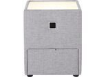 Nachtkonsole JOCKENHÖFER GRUPPE "Lancy", grau (grau 369, 09), B:42,5cm H:53cm T:45cm, Glas, Holzwerkstoff, Sideboards, Nachtkonsole, mit LED-Beleuchtung