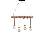 JUST LIGHT Pendelleuchte "ROPE", schwarz, 4, H: 120cm, 1 Stk., Leuchten, Hängeleuchte, Hängelampe, Pendelleuchte