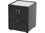 Nachtkonsole JOCKENHÖFER GRUPPE "Lancy", schwarz (schwarz 357, 06), B:42,5cm H:53cm T:45cm, Glas, Holzwerkstoff, Sideboards, Nachtkonsole, mit LED-Beleuchtung