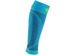 Bandage BAUERFEIND "Compression Sleeves Lower Leg", Gr. S Umfang: 32cm - 39cm, blau, Obermaterial: 57% Baumwolle, 41% Polyester, 2% Elasthan, Bandagen Bandage, mit Kompression