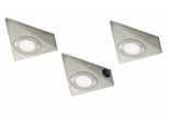 EVOTEC Unterschrankleuchte "DHL CS", Energieeffizienz: F, edelstahlfarben, H: 4,8cm, 3 Stk., Leuchten, Unterschrankleuchte