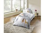 Bettwäsche KINZLER "Polycotton Flanell Bettwäsche", bunt, B/L: 135cm x 200cm, 1 Stk., 1 Stk., Polycotton, B/L: 80cm x 80cm, 2 Stk., Polycotton, Obermaterial: 65% Baumwolle, 35% Polyester, Bettwäsche, Bettwäsche, besonders weich, Motiv Winterlandschaft