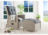 Gartenlounge-Set DESTINY "CASA RELAX CASA", weiß (vintage weiß, hellgrau), Obermaterial: 100% Polyester. Füllung: 100% Polyurethan, Sitzmöbel-Sets, Gartenlounge-Set, Aluminium, Polyrattan