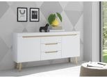 Sideboard HOME AFFAIRE "Torge, Anrichte, Kommode, Schubladenschrank", weiß, B:160cm H:83cm T:40cm, Sideboards, Sideboard, abgeschrägte Füße, drei Farben, Scandi Design, 160 cm breit