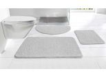 Badematte OTTO HOME "Regona, Badteppich, Badvorleger, Badezimmer Teppich" Gr. 61, grau (hellgrau), H:15mm, Polyester, Badematten, Badematte, Uni Farben, besonders weich, als rechteckig und halbrund erhältlich