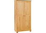 Kleiderschrank MÖBILIA "Chur", beige (natur), B:82cm H:170cm T:52cm, Massivholz, Schränke, Kleiderschrank
