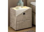 Nachtkonsole JOCKENHÖFER GRUPPE "Lancy", beige (beige 330, 17), B:42,5cm H:53cm T:45cm, Glas, Holzwerkstoff, Sideboards, Nachtkonsole, mit LED-Beleuchtung