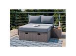 Ambia Garden Loungegarnitur, Braun, Grau, Akazie, Holz, Metall, Kunststoff, Textil, Akazie, massiv, Füllung: Polyester, einzeln stellbar, 113x72x62.5 cm, Loungemöbel, Gartenlounge-Sets