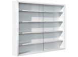 Mid.you Hängevitrine, Weiß, Holzwerkstoff, 4 Fächer, hängend, Wohnzimmer, Wohnwände, Vitrinenschränke