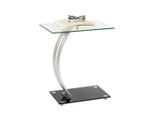 Xora Beistelltisch, Klar, Schwarz, Silber, Metall, Glas, rechteckig, eckig, Bodenplatte, 45.7x54.6x30.5 cm, Wohnzimmer, Wohnzimmertische, Beistelltische, Beistelltische Metall