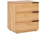 Mid.you Nachtschrank, Holz, Kernbuche, massiv, 3 Schublade(n) Schubladen, 50x60x40 cm, Schlafzimmer, Nachttische