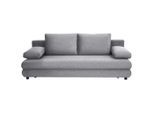 Xora Schlafsofa Taras, Hellgrau, Kunststoff, 2-Sitzer, Füllung: Schaumstoff, 197x77x81 cm, Stoffauswahl, Wohnzimmer, Sofas & Couches, Schlafsofas, Schlafsofas mit Bettkasten