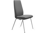 Polsterstuhl STRESSLESS "Laurel", grau (dunkelgrau dinamica, chrom glänzend), B:57cm H:105cm T:60cm, Microfaser DINAMICA (88% Polyester, 12% Polyurethan), Stühle, Polsterstuhl, High Back, Größe L, mit Beinen aus Stahl in Chrom glänzend
