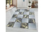 Teppich AYYILDIZ TEPPICHE "OTTAWA 4201", gelb, B:140cm H:8mm L:200cm, Polypropylen (PP), Teppiche, Teppich, Karo Muster, Kurzflor, Wohnzimmer
