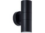 Außen-Wandleuchte OTTO HOME "Kallina - Außenleuchte in schwarz", schwarz, B:8,5cm H:18cm T:10,7cm, Leuchten, Up- & Down Light, GU10, IP44, Aluminium/Glas, Außenlampe, Wandlampe