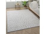 Teppich OTTO HOME "Leo, mit trendigem Leopardenmuster, waschbar", grau, creme, B:120cm H:12mm L:160cm, Kunstfaser, Polyester, Teppiche, Teppich, kuschelig & weich, modern, Animal Print, Wohnzimmer, Schlafzimmer