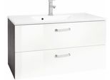 Waschtisch WELLTIME "Ravenna", weiß (weiß, weiß, graphit, graphit), B:90cm H:54cm T:48cm, Waschtische, Waschtisch