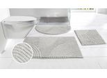 Badematte OTTO HOME "Ognon, Scandi, Boho, modernes Muster" Gr. 12, hellgrau, H:15mm, Polyester, Badematten, Badematte, Badteppich, Uni Farben, Hoch-Tief-Effekt