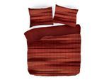 Bettwäsche KAYORI "Yona", rot, B/L: 155cm x 220cm, 1 Stk., 1 Stk., Mako-Satin, B/L: 80cm x 80cm, 2 Stk., Mako-Satin, Obermaterial: 100% Baumwolle, Bettwäsche, Bettwäsche, 100% reiner Bio-Baumwoll-Satin