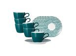 Tasse SELTMANN WEIDEN "Espressotassen mit Untertassen Life Fashion 90 ml 6er Set", bunt (trendy grün), 12 tlg., Porzellan, Trinkgefäße, Tasse
