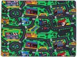 Kinderteppich "Spielteppich CITY, Made in Belgium", grün, B:160cm H:5mm L:200cm, Polyamid, PRIMAFLOR-IDEEN IN TEXTIL, Teppiche, Kinderteppich, Straßen-Teppich, Straßenbreite ca. 9 cm, Kinderzimmer