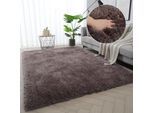 Hochflor-Teppich OTTO HOME "Micro exclusiv Teppich, sehr hoher Flor, weich durch Mikrofaser" Gr. 2, braun, B:80cm H:78mm L:150cm, Kunstfaser, Teppiche, sehr weich, flauschig, uni, Wohnzimmer, Schlafzimmer, Kinderzimmer