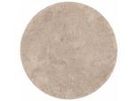 Teppich OTTO HOME "Desner, Hochflor Teppiche" Gr. 9, beige, H:35mm Ø:140cm, Kunstfaser, Teppiche, Teppich, Mikrofaser, weich, flauschig, Wohnzimmer, Schlafzimmer, Kinderzimmer