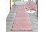Hochflor-Teppich OTTO HOME "Viva Shaggy, in Standard- und Premium-Qualität, 30 mm oder 45 mm Höhe" Gr. 18, rosa, B:80cm H:45mm L:300cm, Kunstfaser, Teppiche, Uni Farben, einfarbig, besonders weich und kuschelig, Kundenliebling
