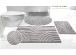 Badematte OTTO HOME "Regona Scandi, Badvorleger, Badezimmer Teppich, Duschvorleger" Gr. 5, grau, H:10mm, Polyester, Badematten, Badematte, Badteppich, Uni Farben, Hoch-Tief-Effekt, modernes Muster, Zen