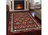 Teppich OTTO HOME "Diantha" Gr. 6, rot (weinrot), B:200cm H:7mm L:290cm, Kunstfaser, Teppiche, Teppich, Orient-Optik, mit Bordüre, Kurzflor, pflegeleicht, elegant, weich