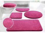 Badematte OTTO HOME "Merida, Badvorleger, Badezimmer Teppich" Gr. 5, pink (fuchsia), H:32mm, Kunstfaser, Badematten, Badematte, Badteppich, Uni Farben, rechteckig, rund & als 2-tlg. Set erhältlich