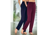 Schlupfhose FEEL GOOD, Damen, Gr. 24/25, Kurzgrößen, bunt (marine, bordeaux), 70% Polyester, 30% Viskose, unifarben, Hosen Schlupfhose