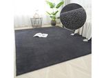 Teppich OTTO HOME "Cali 2, kuschelig & weich" Gr. 4, grau (dunkelgrau), B:180cm H:15mm L:230cm, Kunstfaser, Teppiche, Teppich, Uni-Farben, waschbar, flauschig, Wohnzimmer, Schlafzimmer