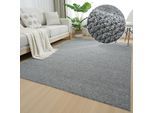 Teppich OTTO HOME "Lilia" Gr. 6, grau (grau, meliert), B:200cm H:5mm L:290cm, Kunstfaser, Teppiche, Teppich, Sisal-Optik, uni, waschbar, Wohnzimmer, Schlafzimmer, Esszimmer