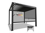 Juskys Lamellendach Tahiti 3x3 m inkl. 2x Seitenwand 3 m - Stahl Pergola - Terrassenüberdachung stabil - Anthrazit