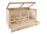 tectake® Nagerkäfig, aus Holz, aufklappbares Dachgitter, 95 x 50 x 50 cm