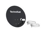 TechniSat TECHNITENNE 60 - SAT-Anlage, 60 cm Durchmesser, für 2 Teilnehmer, inkl. Twin-LNB, 2x10m Kabel anthrazit