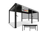 Juskys Lamellendach Tahiti 3x5,9 m inkl. 2x Seitenwand 3 m - Stahl Pergola - Terrassenüberdachung stabil - Anthrazit