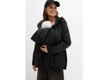 bonprix Ultraleichte wind- und regenfeste Umstands- und Tragejacke, schwarz, Gr.46, Funktionale Regenjacke mit Trageeinsatz für die Schwangerschaft
