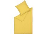 Bettwäsche MUSTERRING "Ease", gelb (zitrusgelb), B/L: 155cm x 220cm, 1 Stk., 1 Stk., Satin, B/L: 80cm x 80cm, 2 Stk., Satin, Obermaterial: 100% Baumwolle, Bettwäsche, Bettwäsche, aus Baumwolle