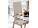 Polsterstuhl STRESSLESS "Laurel", beige (cream batick, eiche gekalkt), B:57cm H:105cm T:60cm, Leder BATICK: BATICK ist ein leicht korrigiertes, durchgefärbtes und genarbtes Möbelleder, bei dem die meisten Unebenheiten und Spuren in der Regel entfernt wurden., Stühle, Polsterstuhl, High Back, Größe M, mit abgerundeten Beinen in Eiche gekalkt