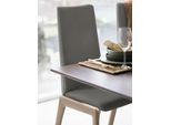 Polsterstuhl STRESSLESS "Laurel", grau (metal grau paloma, eiche gekalkt), B:57cm H:105cm T:60cm, Leder PALOMA: PALOMA ist ein durchgefärbtes Semianilin-Möbelleder mit natürlicher Narbung., Stühle, Polsterstuhl, High Back, Größe M, mit abgerundeten Beinen in Eiche gekalkt