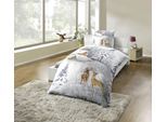 Bettwäsche KINZLER "Polycotton Flanell Bettwäsche", bunt, B/L: 135cm x 200cm, 1 Stk., 1 Stk., Polycotton, B/L: 80cm x 80cm, 2 Stk., Polycotton, Obermaterial: 65% Baumwolle, 35% Polyester, Bettwäsche, Bettwäsche, besonders weich, Motiv Winterlandschaft