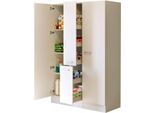 Mehrzweckschrank-Set FLEX-WELL "LUCCA, 3-teilig, Hauswirtschaftsraum oder Küche..., Breite 130 cm", weiß, B:130cm H:200cm T:57cm, Kastenmöbel-Sets, Kombination aus 2 Vorratsschränken und 1 Auszugsschrank, Topseller