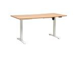 Livetastic Schreibtisch , Weiss, Eichefarben , Metall, Holzwerkstoff , rechteckig , eckig , 160x73-123x80 cm , höhenverstellbar , Büromöbel, Schreibtische, Bürotische