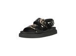 Sandale CLARKS "Aristella Bay", Damen, Gr. 37, schwarz, Leder, Schuhe Sandale, mit Contour Cushion-Fußbett