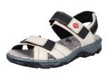 Sandale RIEKER, Damen, Gr. 41, beige (hellbeige), Lederimitat, Schuhe Sandale, Sommerschuh, Outdoorschuh, Keilabsatz, in Trekking-Optik, Topseller