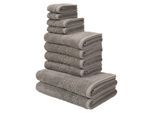 Handtuch Set OTTO HOME "Regona, als 10 tlg Set und Serie, Premium Handtücher, 500 gr/m²", grau, 10 Stk., Frottier, Frottier, Obermaterial: 100% Baumwolle, Handtuch-Sets, Handtuch Set, Duschtücher, Handtücher, Gästetücher, Seiftücher, 5 Jahre Garantie