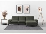 Ecksofa SIT & MORE "Cabana L-Form", grün (olive), B:301cm H:84cm T:195cm, 95% Polyester, 5% Polyamid, Sofas, Ecksofa, Recamiere, wahlweise mit Sitztiefen-, Armlehnen- und Kopfteilfunktion